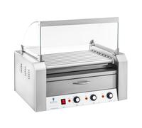 Asador de salchichas - 9 Rodillos - Cajón calentador - Acero Inox | Royal Catering