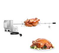 Asador Eléctrico Giratorio para Barbacoa Juego con Brocheta de Parrilla de 90 cm, Universal Asador giratoria Juego para Parrilla de Gas 4 Agujas para Carne y Motor Pincho