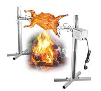 Asador grande de carbón para barbacoa con varilla de escupir para pollo, cordero, kit completo de parrilla de asador para picnics al aire libre, camping