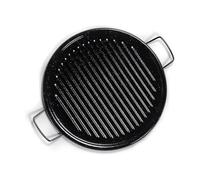 La Valenciana 46 cm de acero esmaltado plancha Pan con 2 manijas, Negro