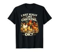 Asador I Just Very Much Like Chickens Ok Funny Chicken Love Camiseta gráfica económica, Hombre, Negro, M