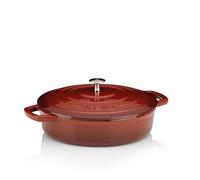 kela Calido 11938 - Cacerola (28 cm de diámetro, 3,2 L, hierro fundido, redondo, base esmaltada, resistente al calor hasta 300 °C), color rojo