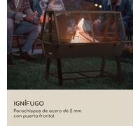 Blumfeldt Asador y parrilla 2 en 1, parrilla de barbacoa extra grande cubierta de chispa, barbacoa asada al aire libre con rejilla de acero inoxidable, varilla y cubierta de lluvia