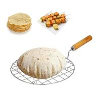 Asador redondo de madera Papad Jali, Paneer Grill, Roti Maker, Barbacoa Jali Roaster Chapati Toast Grill Asador