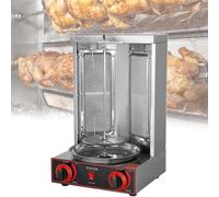 Asador Vertical Comercial, Horno de Barbacoa Giratorio, Máquina para Parrilla, Máquina Giratoria Automática de Acero Inoxidable, con 2 o 3 Quemadores, para Cocina de Restaurante en Casa,Dual