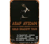 Asaf Avidan - Cartel de metal con texto en inglés "Over My Head, Tour 2015" (2015)