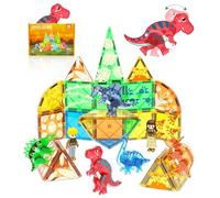 Asago Azulejos magnéticos,Dinosaurios Bloques de construcción,Juguetes para niños de 3 4 5 años,creativos Pila educativa Que Conecta de azulejo, para niños y niñas de 1-3años para el Aprendizaje Stem