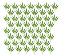 ASAKKURA 100 Hojas de Bambú Artificiales Verdes Claras para Decoración del Hogar y Jardín, Hojas Simuladas de Plástico Ecológico, Paquete de 100 Unidades para Decoración Interior y