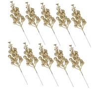 ASAKKURA 10piezas Esquejes De Bayas De Copo De Artificiales Palitos Navideños Adornos para Árbol De Navidad Tallos Navideños DIY Decoración para Árboles De Navidad Bayas Artificiales