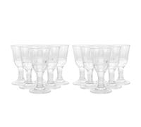 ASAKKURA 12 Vasos Pequeños de Vidrio Base Gruesa y Pie Alto para Whisky y Cócteles, 10 Ml, Elegantes para Reuniones en Casa y Uso en Bar
