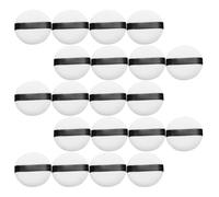 ASAKKURA 20 Aplicadores de Maquillaje de Borla Pequeña para Polvos Sueltos, Almohadillas de Maquillaje en Color Claro de 55x12 Mm, Set de 20 Unidades, Herramienta Cómoda para Rostro y