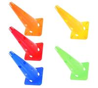 ASAKKURA 5 Conos Deportivos de Entrenamiento para Fútbol y Baloncesto, Conos de Plástico de Colores Brillantes, 38 Cm Base Cuadrada Perforada, Equipo para Ejercicios al Aire Libre