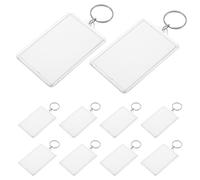 ASAKKURA 50 Llaveros con Marco de Fotos de Plástico Personalizables con Diseño Creativo y Anilla Metálica para Manualidades y Regalos DIY