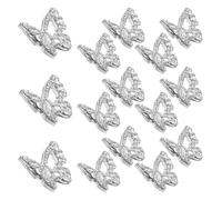 ASAKKURA 50 Unidades 50 Dijes para Uñas de Aleación Plateada Gemas de Imitación 3d, Accesorios de Decoración para Manicura Femenina, Set para Arte de Uñas y Manualidades