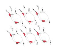 ASAKKURA 6 Piezas Nylon Fishing Line with Swivels Snap Beads Stainless Steel Hooks and Crimps Camouflage For Saltwater and Freshwater Angling