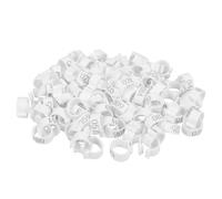 ASAKKURA Anillos para Patas de Pájaro Blanco de Abs Identificación Numérica, Prácticos y Fáciles de Poner, Pack de 100 Piezas para Gallinas y Aves de Granja