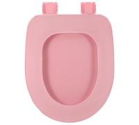 ASAKKURA Asiento de Inodoro de Espuma Acolchada Cierre Lento, Forma en U, Color Rosa, Tapa de Baño Silenciosa y Gruesa para Reemplazo en Baños Domésticos y Hoteles