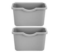 ASAKKURA Botes de Basura de Cocina Colgantes Pequeños 2 Piezas, Plástico Resistente Gris, Cubos Compactos para Armario y Baño, Solución Práctica para Reciclaje y Almacenamiento Doméstico