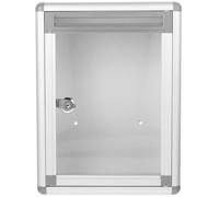 ASAKKURA Buzón de Sugerencias Gris Mediano Cerradura, Caja de Almacenamiento de Cartas de Aleación de Aluminio, Diseño Multifuncional para Oficina, Fábricas y Espacios de Estilo