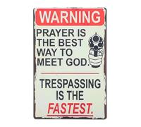 ASAKKURA Cartel de Placa Colgante Vintage de Hojalata Mensaje Divertido para Decoración de Pared en Exteriores y Garaje, Señal Metálica de Advertencia para Casa y Jardín