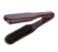 ASAKKURA Cepillo Alisador de Cabello Pinza Antiestático, Peine de Cerdas Dobles de Madera para Alisar y Peinar, Tamaño Compacto para Uso Profesional y Secado Rápido en Peluquería o Casa