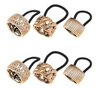 ASAKKURA Coletero para Mujer 6 Piezas, Hebilla para Sujetar la Coleta, Elástico Cabello Soporte Metálico de Color Rosa Dorado, Ligero y Cómodo para Deporte, Yoga y Uso Diario