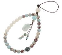 ASAKKURA Correa para Teléfono Móvil de Piedra Verde Estilo Chino Cuerda para Muñeca Corta Adecuado para Obsequio a Familias y Amigos