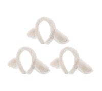 ASAKKURA Diadema Orejas de Cordero de Peluche Blanco, 3 Piezas para Disfraz y Cosplay, Accesorios Festivos para Adultos, Diadema Temática Animal para Fiestas y Eventos