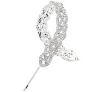 ASAKKURA Diadema Trenzada Gemas de Imitación y Pinza Pelo de Aleación Plata, Accesorio Elegante para Fiestas y Bodas Mujer