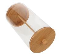 ASAKKURA Dispensador de Pajitas para Mostrador de Acrílico Transparente con Tapa de Madera, Organizador Compacto de Almacenamiento de Pajitas Reutilizables para Cocina y Cafetería, 17 X 8