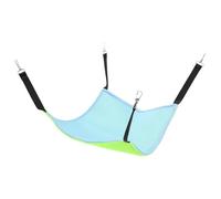 ASAKKURA Hamaca Colgante Reversible para Gatos, Cama Transpirable de Malla Doble Cara, Tamaño M, Color Fluorescente Verde y Azul, Cama Ajustable para Jaula, Nido Cómodo para Mascotas