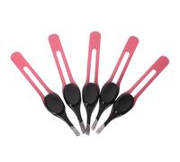 ASAKKURA Juego de 5 Pinzas para Cejas de Acero Inoxidable con Almohadilla Antideslizante, Recortadoras Prácticas para Depilar, Cortar y Moldear, Uso Profesional y Color Aleatorio