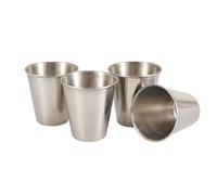 ASAKKURA Juego de Tazas de Viaje de Acero Inoxidable 304, Set de 6 Copas Pequeñas Apilables (51-100 Ml) Bolsa de Almacenamiento, Vasos Portátiles para Licor, Camping y Estilo Aleatorio