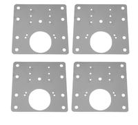 ASAKKURA Kit de Reparación de Bisagras para Gabinetes 4 Placas de Acero Inoxidable Plata, Diámetro de Orificio 35mm, Ajuste Seguro y Tornillos Incluidos para Puertas