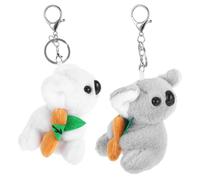 ASAKKURA Llavero de Peluche Koala 2 Piezas, Colgante Decorativo para Bolso y Llaves, Diseño Esponjoso Gris y Hojas Claras, Accesorio Adorable para Regalos y Fiestas