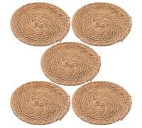 ASAKKURA Nido para Pájaros Pequeño de Paja Tejida 5 Piezas, Cama Artesanal para Gallinas y Palomas, Ponedero Natural 19-21 Cm, Accesorio Decorativo para Jaulas y Cría de Aves