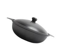 ASAKKURA Olla de Hierro Fundido Esmaltada 20 Cm con Tapa, Cazuela Pequeña para Arroz con Pollo Guisado Amarillo, Recipiente Resistente y Ahorro Energético para Cocina Doméstica