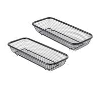 ASAKKURA Organizador de Cubiertos de Acero Inoxidable Negro, 2 Piezas, Cesta Multifunción Antideslizante para Utensilios Almacenamiento Conveniente en Cocina