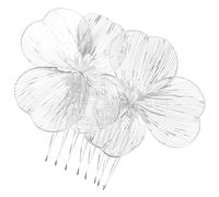 ASAKKURA Peineta de Novia Plateada Flores Barrocas, Accesorio Lateral para Boda, Peineta de Flores para Recogidos, Diseño Artesanal Vintage, Adecuado para Ceremonias y Fiestas