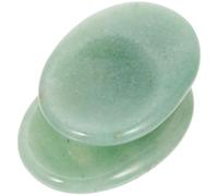 ASAKKURA Piedras de Masaje Antiestrés de Jade Verde Natural 2 Unidades, Ovaladas y Portátiles, para Presión y Alivio del Pulgar, Herramienta Compacta para Masaje Facial, Cuello y Manos