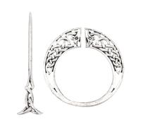 ASAKKURA Pinza Cabello de Aleación Nudo Vikingo Vintage, Pasador Deslizante para Moño, Accesorio Pelo Mujer, Horquilla Étnica para Bodas y Uso Diario, Color Plata