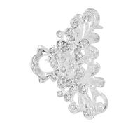 ASAKKURA Pinza Pelo Brillantes y Gemas De Imitación Mini Pinza Floral Plateada Elegante Accesorio Cabello De Boda Para Novias Damas De Honor y Ocasiones Especiales