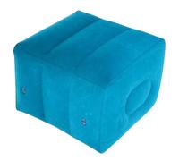 ASAKKURA Reposapiés Inflable para Silla de Oficina y Viaje, Almohada para Reposapiernas Ajustable de Tres Capas, Cojín Ergonómico de Terciopelo Lavable en Color Azul Pavo Real, Accesorio