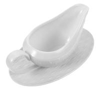 ASAKKURA Salsera de Cerámica de 255 Ml con Asa, Tazón de Condimentos con Platillo Incluido, Dispensador de Salsa para Leche, Nata y Jarabes, Adecuado para Fiestas, Barbacoas y Cenas