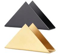 ASAKKURA Servilletero de Acero Inoxidable en Forma de Triángulo, Paquete de 2 Piezas, Fácil de Limpiar y Resistente, Adecuado para Mesa de Comedor o Cocina