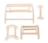 ASAKKURA Soporte para Loros y Periquitos de Madera Beige, 4 Piezas, Juguete de Percha para Pájaros al Aire Libre Excelente Acabado y Función para Cultivar Habilidades