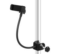 ASAKKURA Soporte para Micrófono y Teléfono Móvil Metálico Abrazadera Giratoria 360°, Tubo Flexible de 30 Cm, Clip Ajustable para Smartphone y Tabletas, Soporte Multifuncional