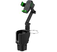 ASAKKURA Soporte para Teléfono Móvil y Portavasos de Coche Ajustable con Bola Giratoria 360°, Expansor para Botellas y Tazas, Accesorio para Automóviles en Color Verde