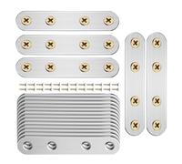 ASAKKURA Soportes Planos de Acero Inoxidable 77x16 Mm 18 Unidades, Escuadras Metálicas de Refuerzo para Reparación y Unión en Muebles, Bricolaje y Construcción Industrial