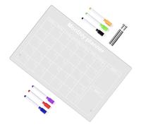 ASAKKURA Tablero Acrílico Transparente de Notas Multifunción 9 Piezas con 6 Rotuladores Blancos y 2 Clavijas de 7 Cm, para Oficina, Hogar y Escuela, Tablero para Escribir Mensajes